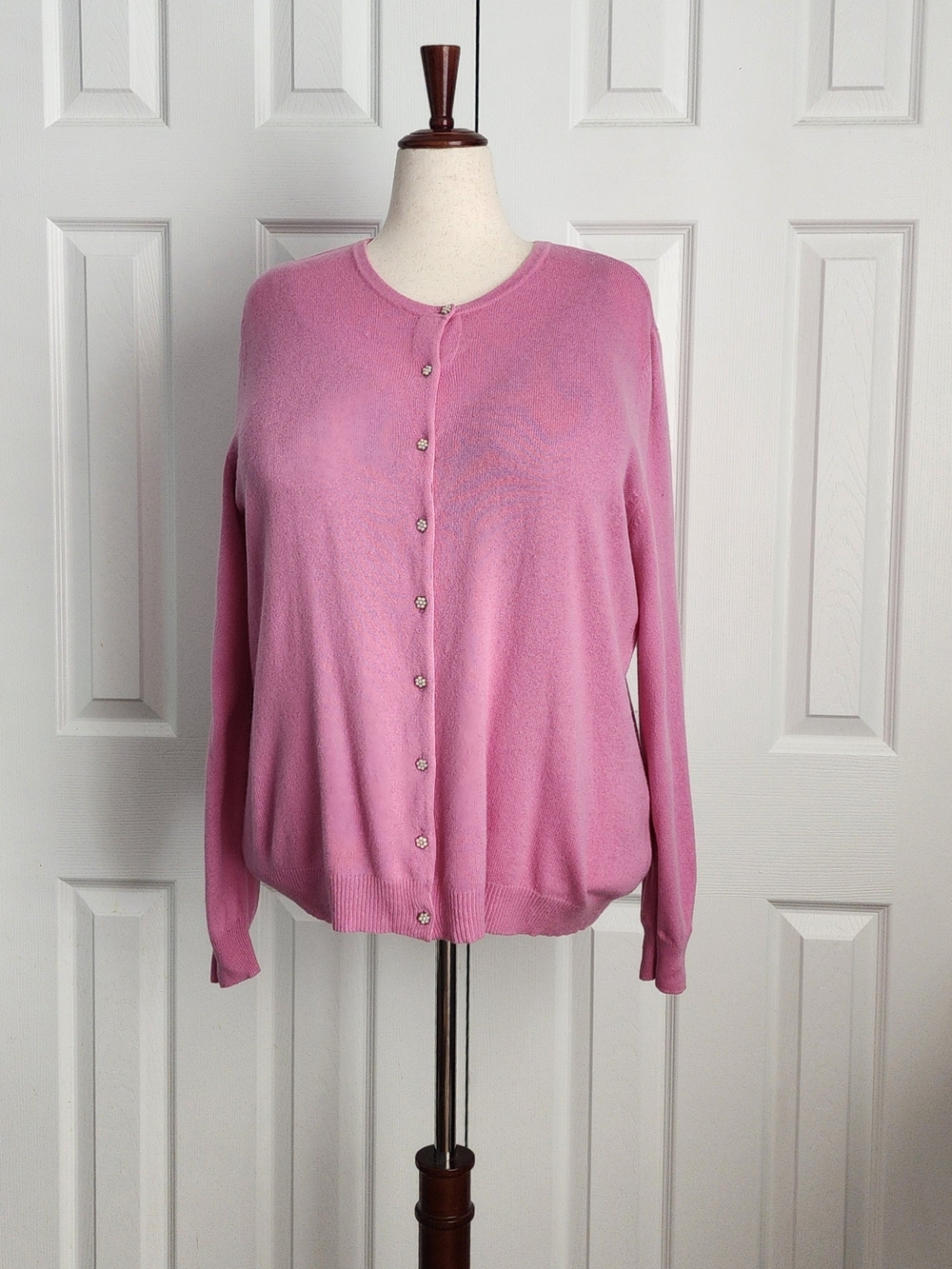 Lane Bryant Cashmere Classic Pink Button-Front Women's Sweater 2x